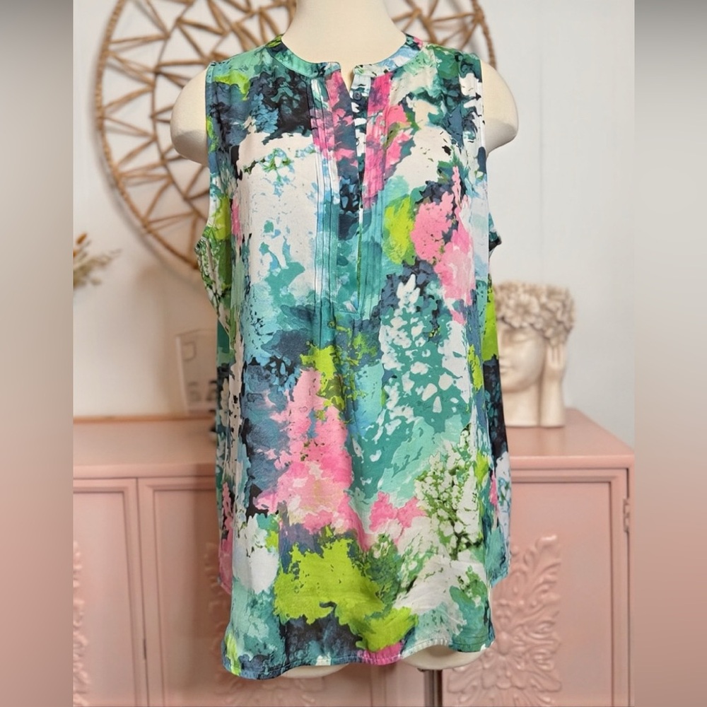 Liz Claiborne XL Multicolor Abstract Sleeveless Top‎